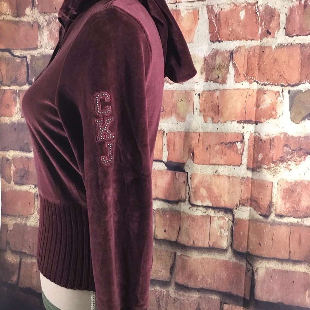 CALVIN KLEIN VELOUR CROPPED HOODIE M - Picture 5 of 8